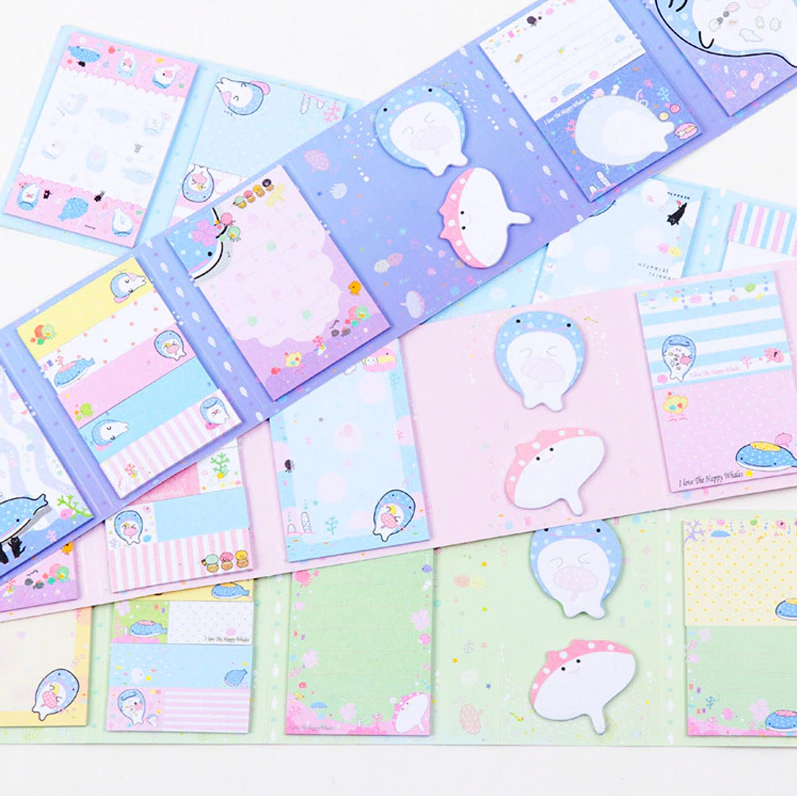 [HCM]Sổ Giấy Note Cute Little Whale (6 Xấp) - Mẫu 3