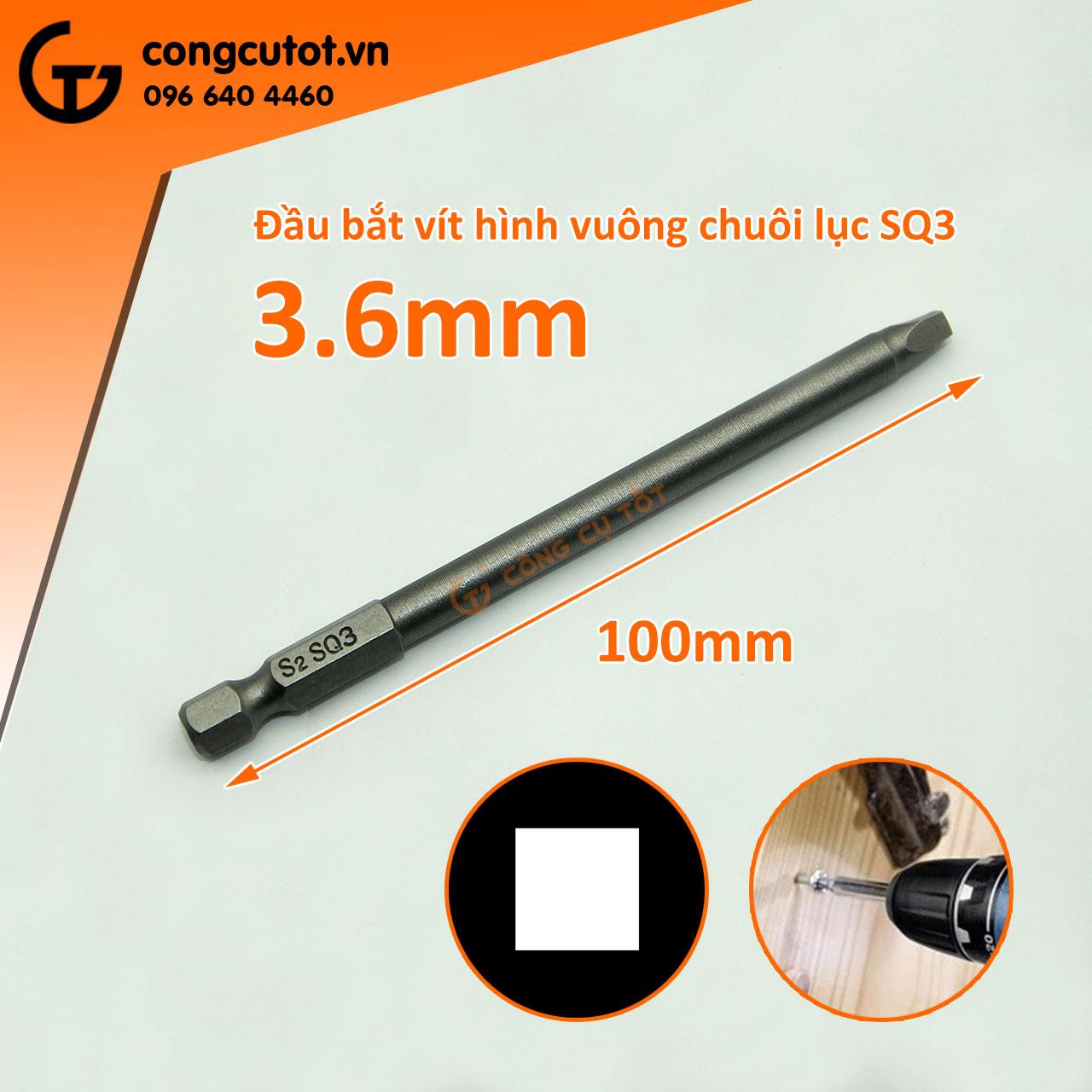 Đầu bắt vít hình vuông chuôi lục