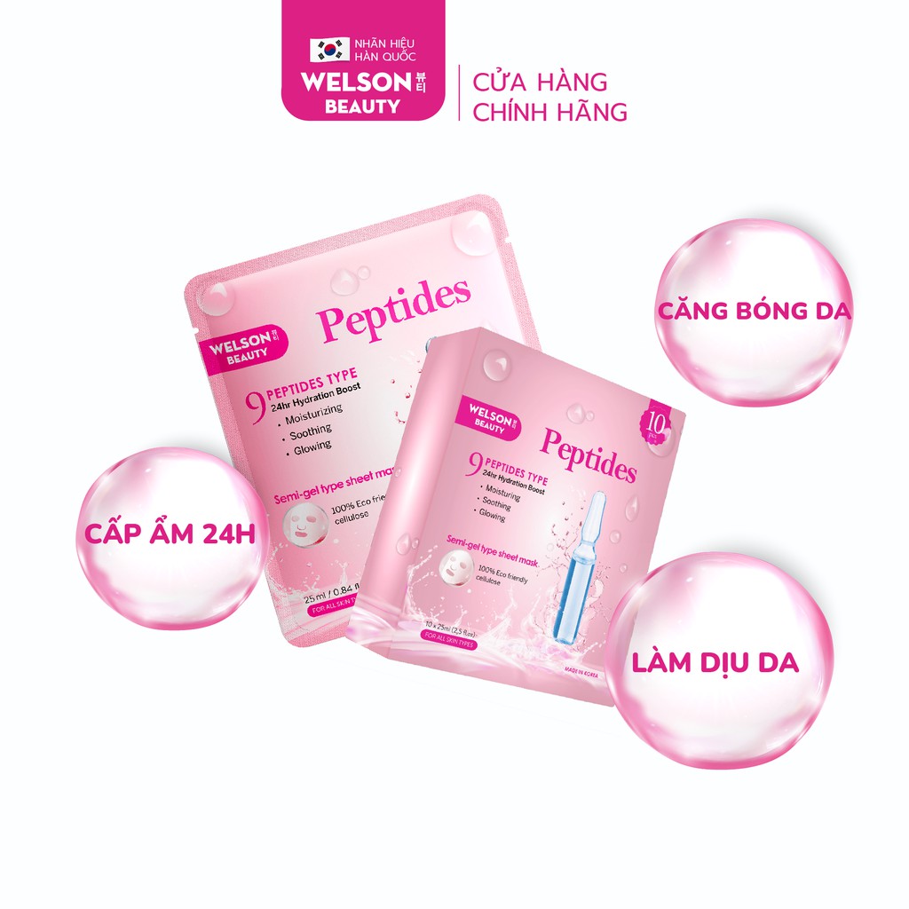 [H&B GIFTS] Combo 3 miếng Mặt Nạ Peptides Dưỡng Ẩm Căng Bóng Da