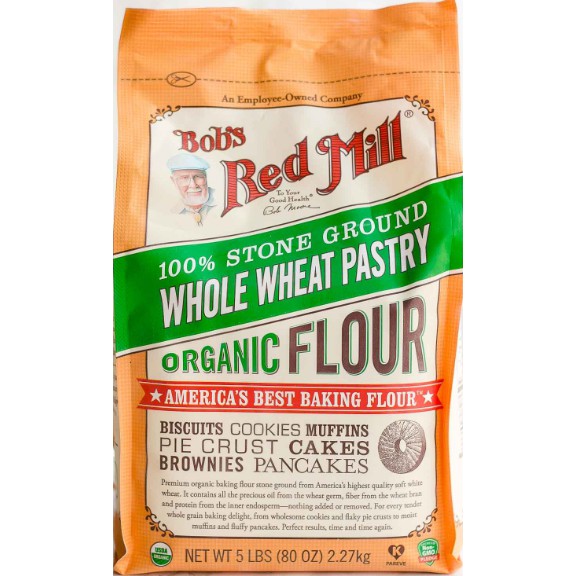 Bột mì mềm nguyên cám hữu cơ Bob's Red Mill 2.27kg