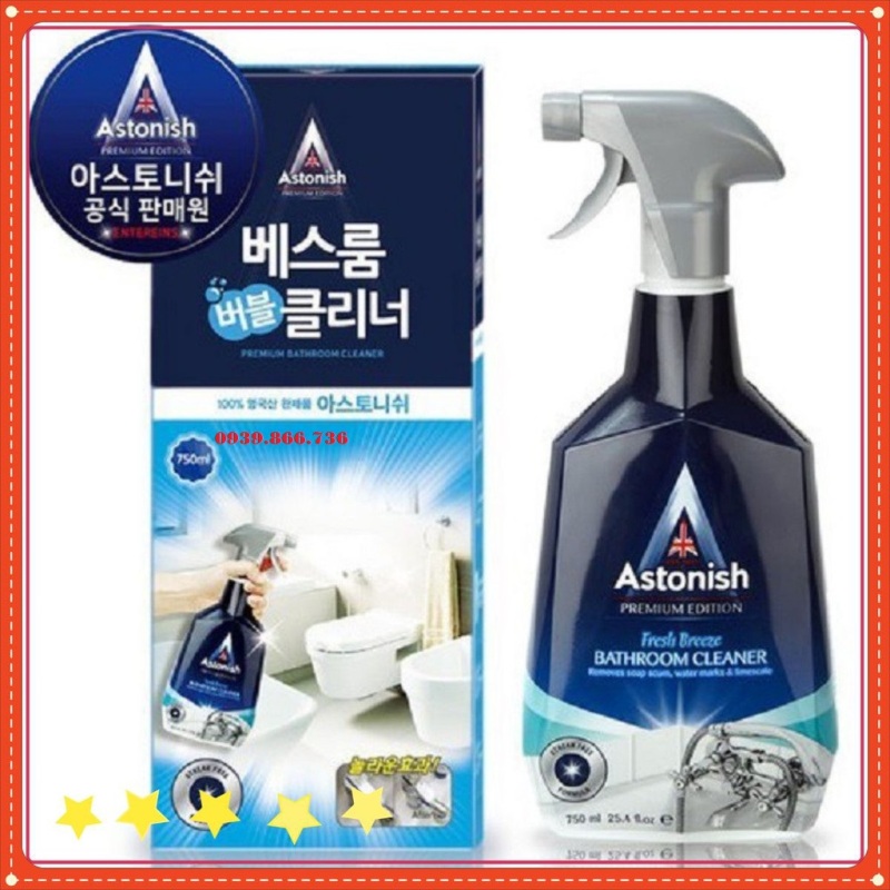 Astonish Bathroom🎁FREESHIP🎁 Chai xịt tẩy rửa nhà tắm Astonish C6710-750ml
