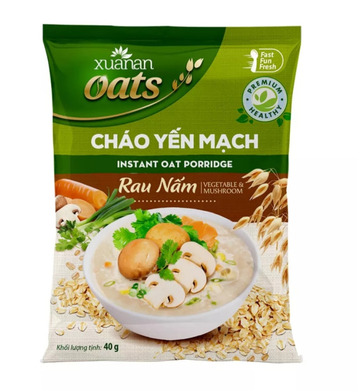 Combo 6 Gói Cháo Yến Mạch Rau Nấm Xuân An 40gr/gói( Tặng KM bất kỳ)