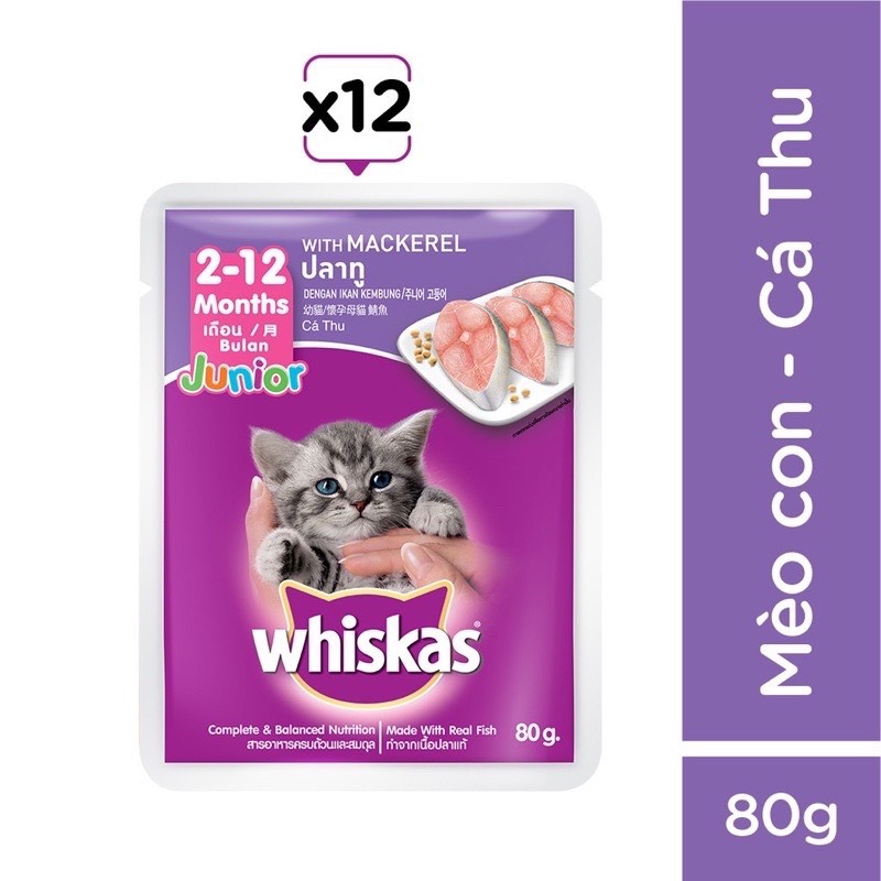 Pate Whiskas mèo whiskas junior 80g