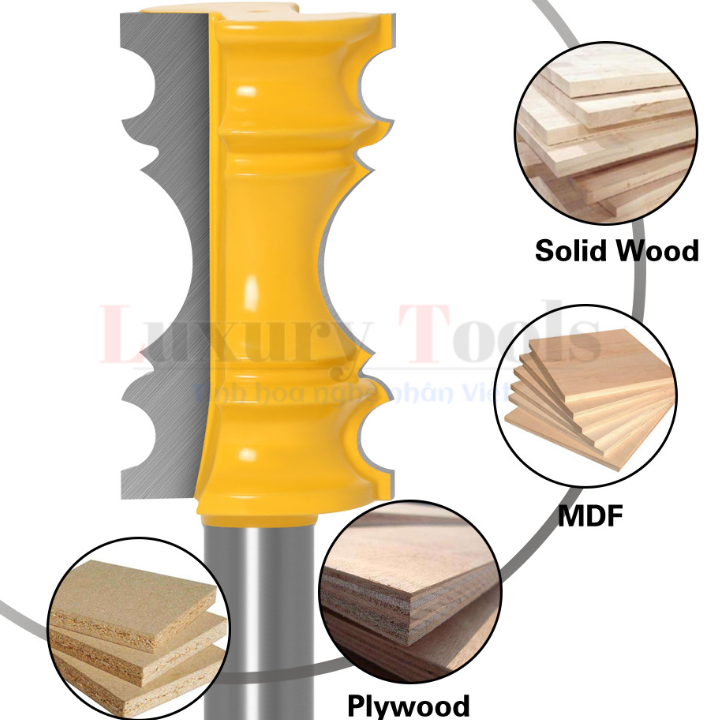 Mũi phay gỗ phào chỉ nổi,mũi soi chỉ nổi 5cm cốt 12.7mm ( dao phay định hình)