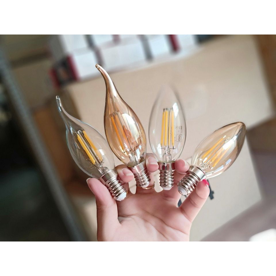 Bóng Edison C35 quả nhót / led râu (bóng nến) 4w đuôi E14