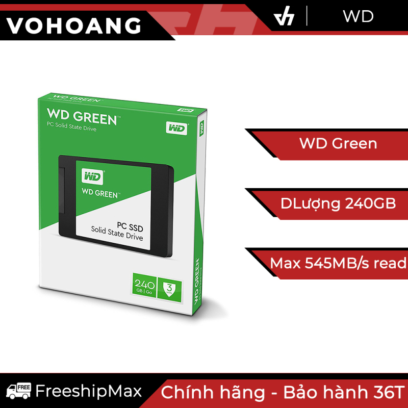 Bảng giá SSD 240GB WD Green - Ổ cứng thể rắn chính hãng, tốc độ cao, bảo hành 3 năm Phong Vũ
