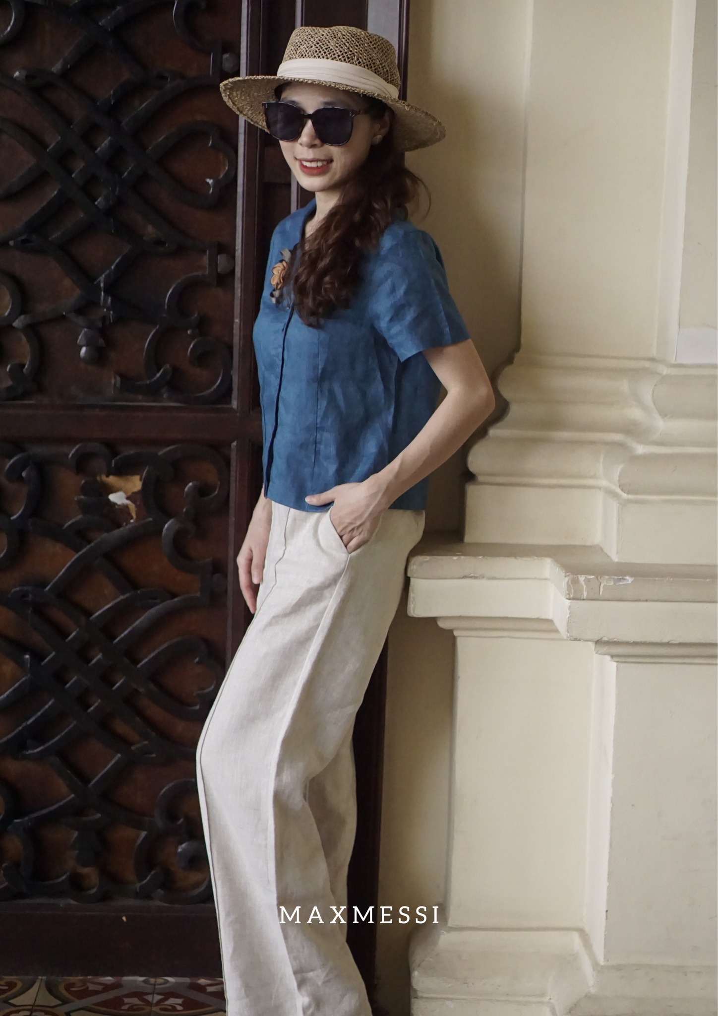 MaxMessi Áo Linen tưng cao cấp cổ bẻ ANILA