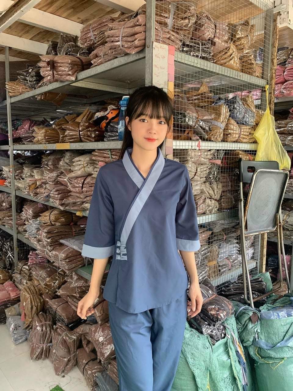 Đồ lam đi chùa, đồ phật tử nữ mẫu xéo nhật