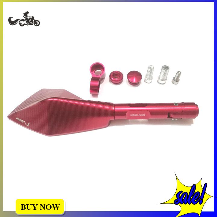Gương chiếu hậu rizoma 5 cạnh l1 full nhôm - màu đỏ - 1 cái
