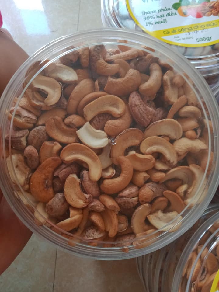 1kg Hạt Điều Rang Muối Bình Phước Vỡ Loại A( còn vỏ lụa)[ GIAO HÀNG NHANH 4h HCM]