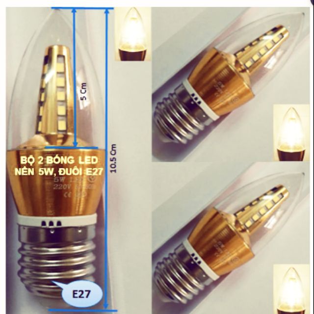 5W chili-shaped LED light bulb - yellow light (e27 tail) 10cm long