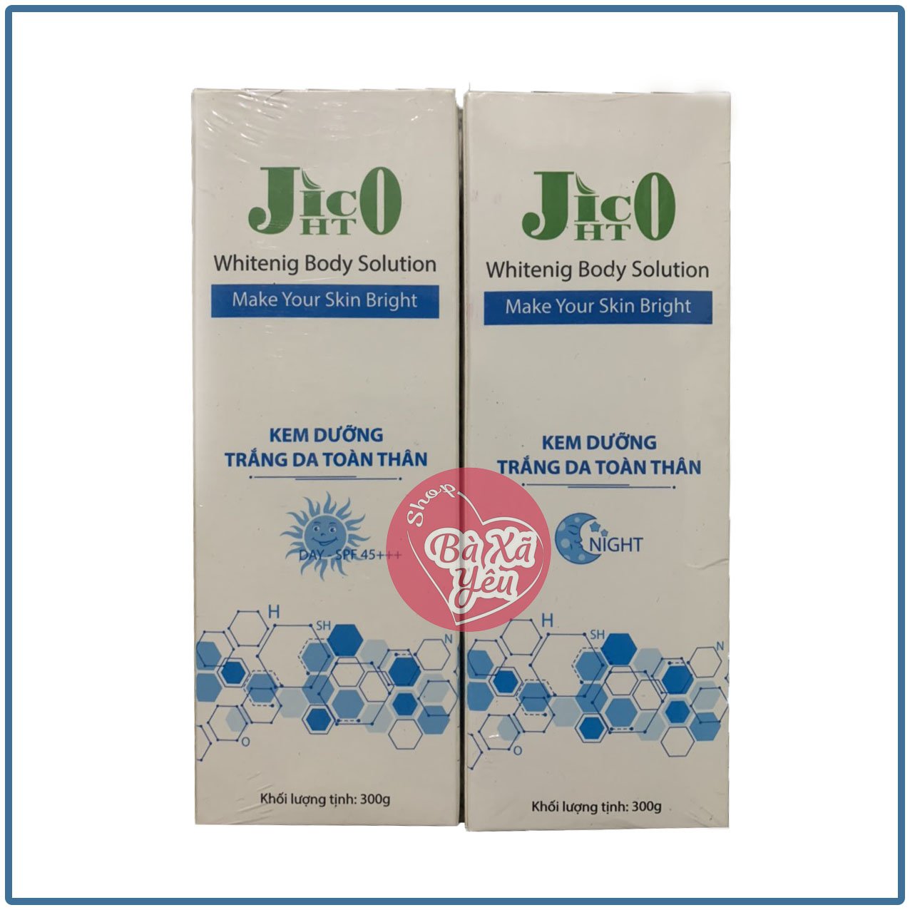 Combo Ngày Đêm _ Kem dưỡng trắng da toàn thân JICO Xanh