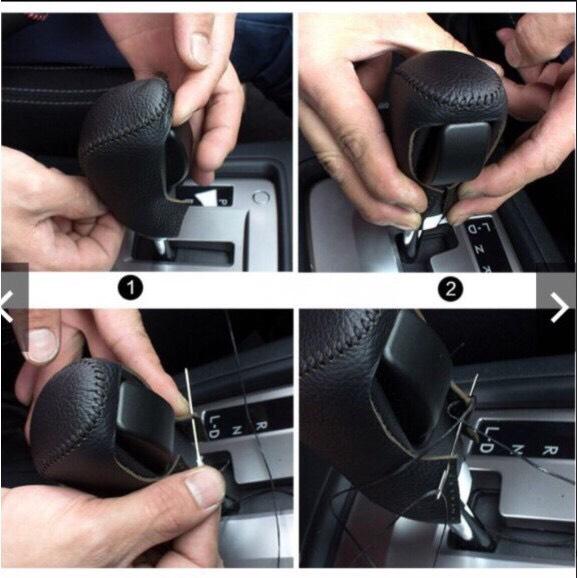Bọc Cần Số Da Thật Xe Hyundai Santafe 2019 2020