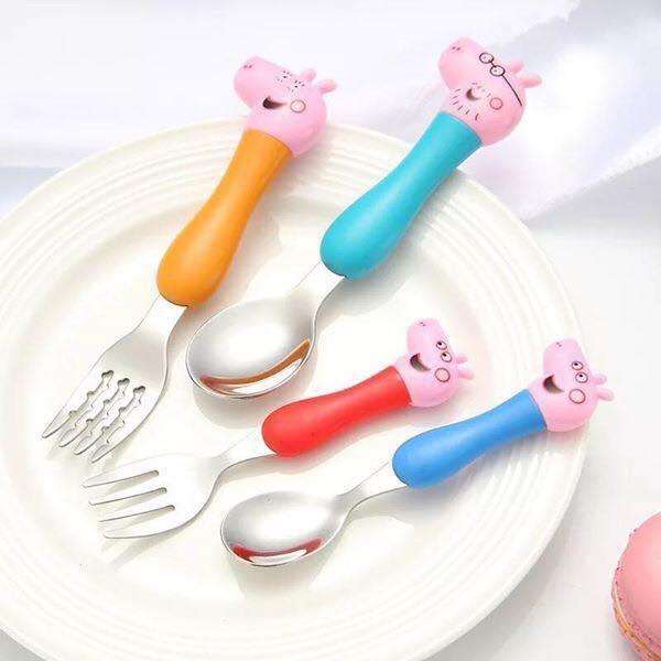 Bộ muỗng nĩa thìa inbox hình gia đình lợn siêu cute