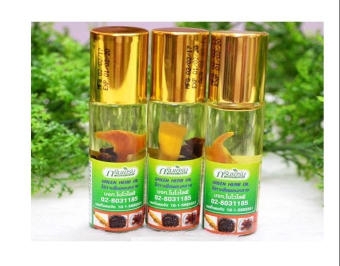 Bộ 3 Dầu Gió Lăn Thảo Dược Thái Lan Green Herb (Mẫu mới)