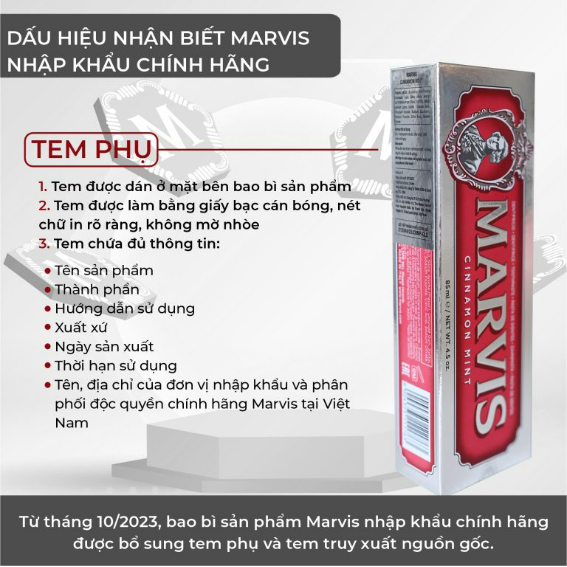 Kem đánh răng Marvis Whitening Mint