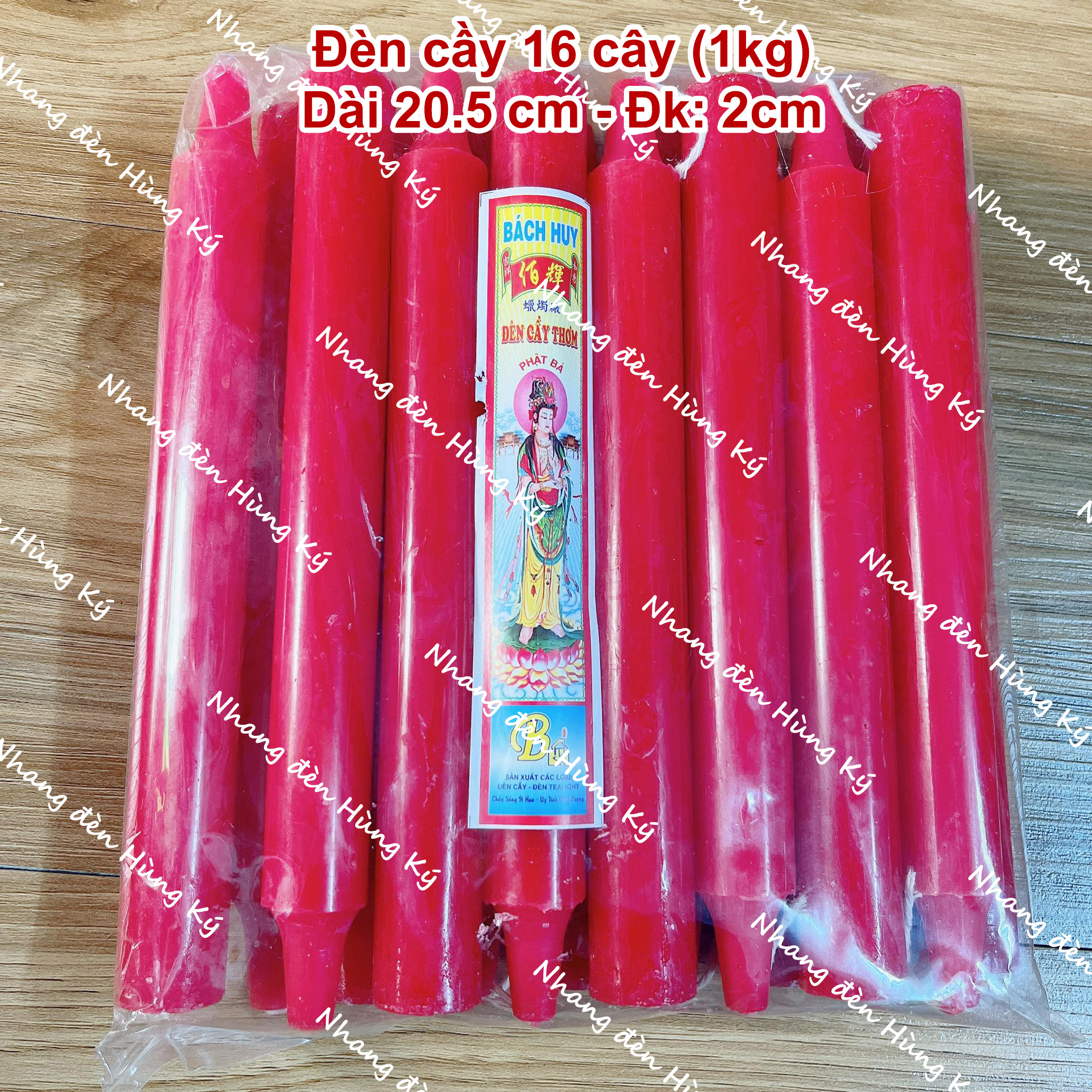 {1 kg} Đèn cầy sáp thơm 16 cây 20.5cm