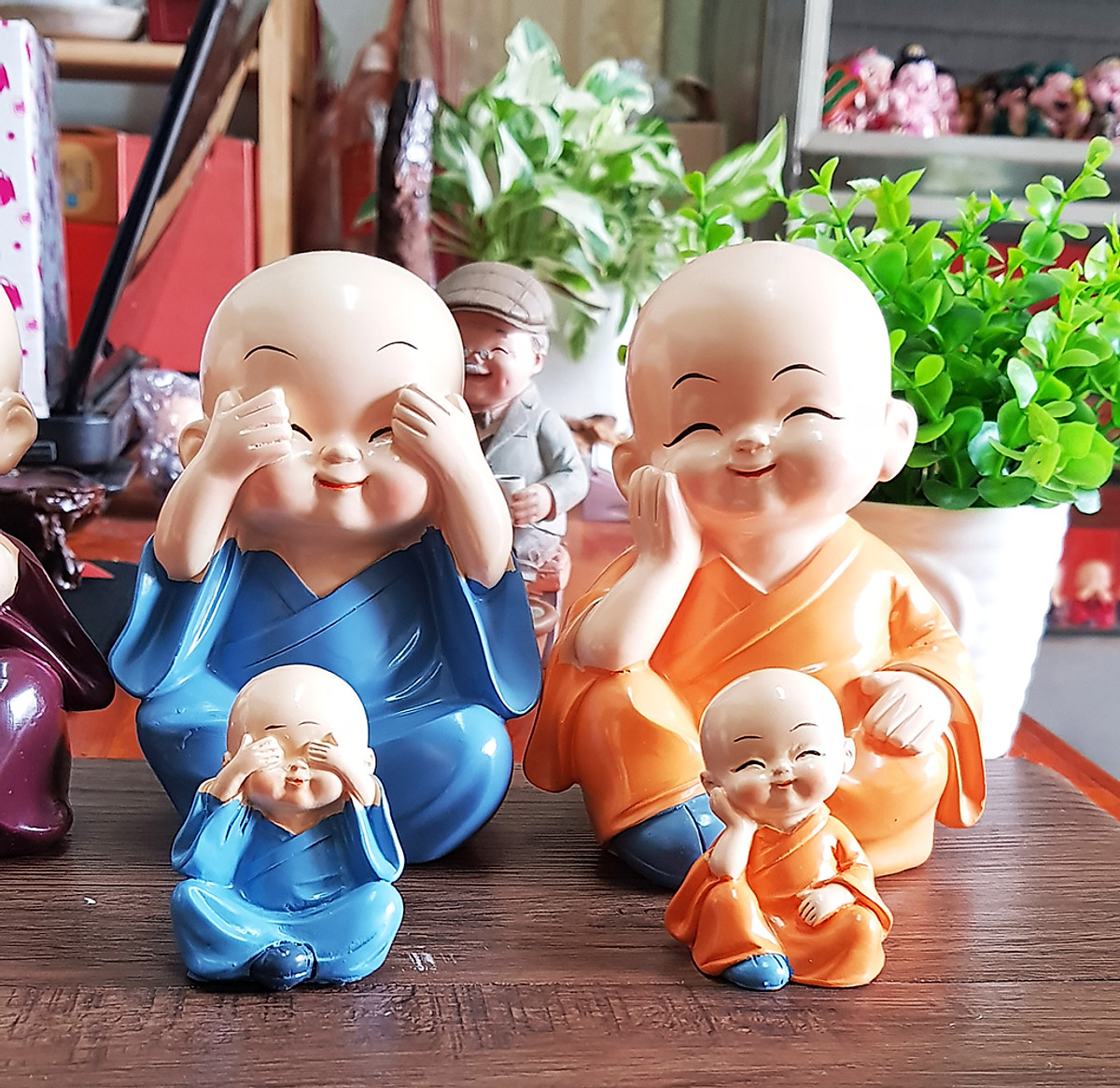 [HCM]Bộ 04 tượng Tứ Không size to  13cm
