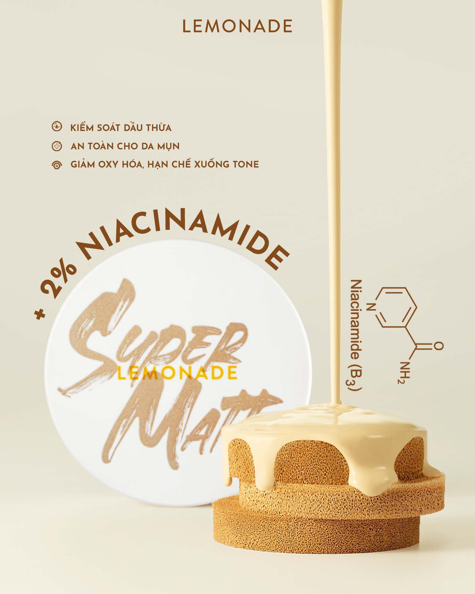 Phấn nước kiềm dầu Lemonade Supermatte Cushion 15g