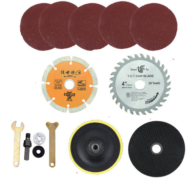 13 Cái Máy Khoan Điện Chuyển Đổi Cắt Máy Xay Góc Bộ Dụng Cụ Cắt Cờ Lê Đánh Bóng Lưỡi Cưa Bánh Xe Đĩa Kết Nối Thanh Để Cắt/Mài/Đánh Bóng