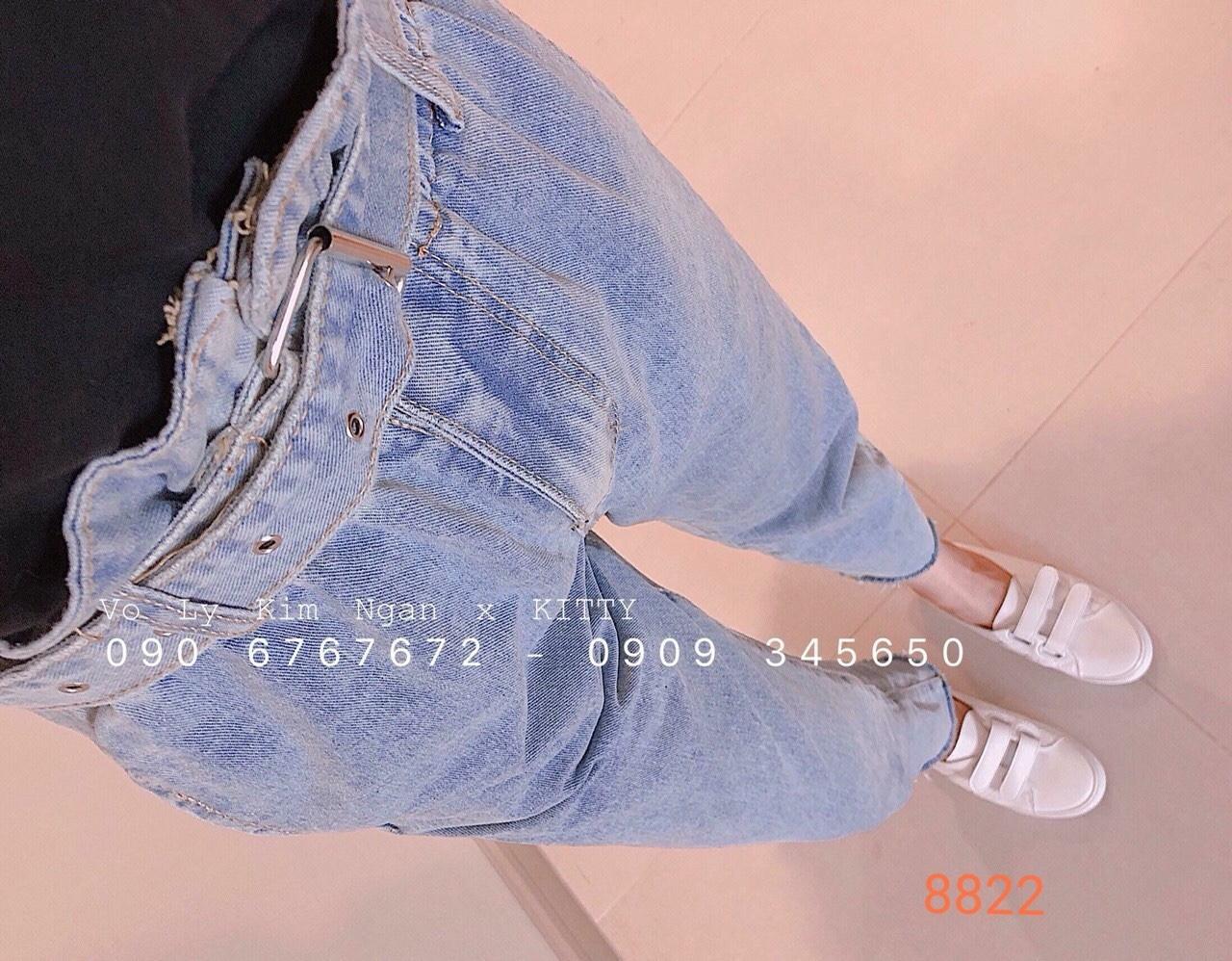 Quần jean nữ baggy + dây lưng kiểu td8