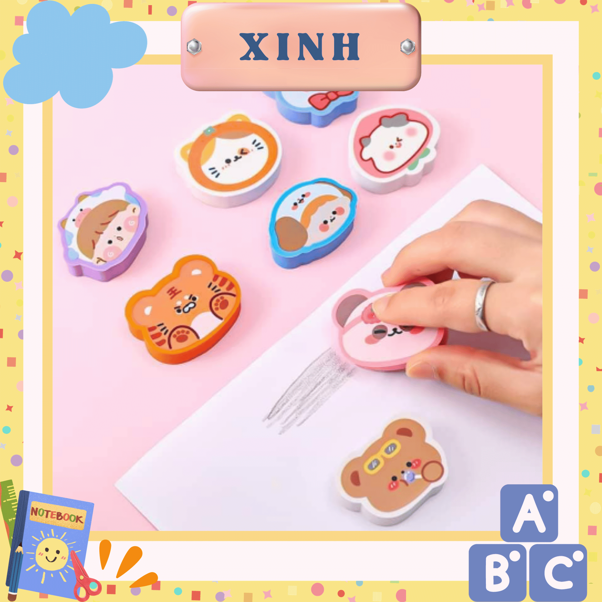 Gôm tẩy cute dày, mịn nhiều hình dễ thương