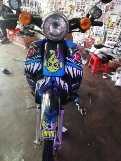 [HCM]TEM TRÙM CUB 81 MỚI CÁ MẬP NHE RĂNG XANH ĐEN