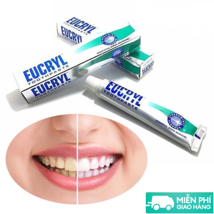 [HCM] Combo Kem Đánh Răng Eucryl 62g Và Bột Tẩy Trắng Răng Eucryl 50g