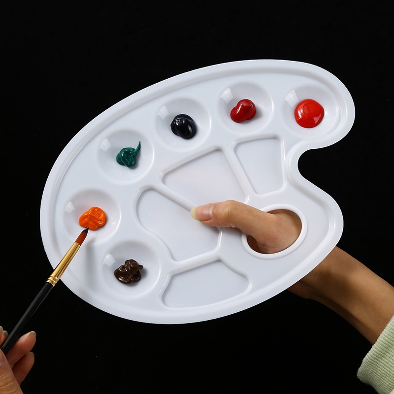 Khay pha màu, pallet nhựa 6 lỗ đựng, pha màu nước acrylic dùng cho học sinh