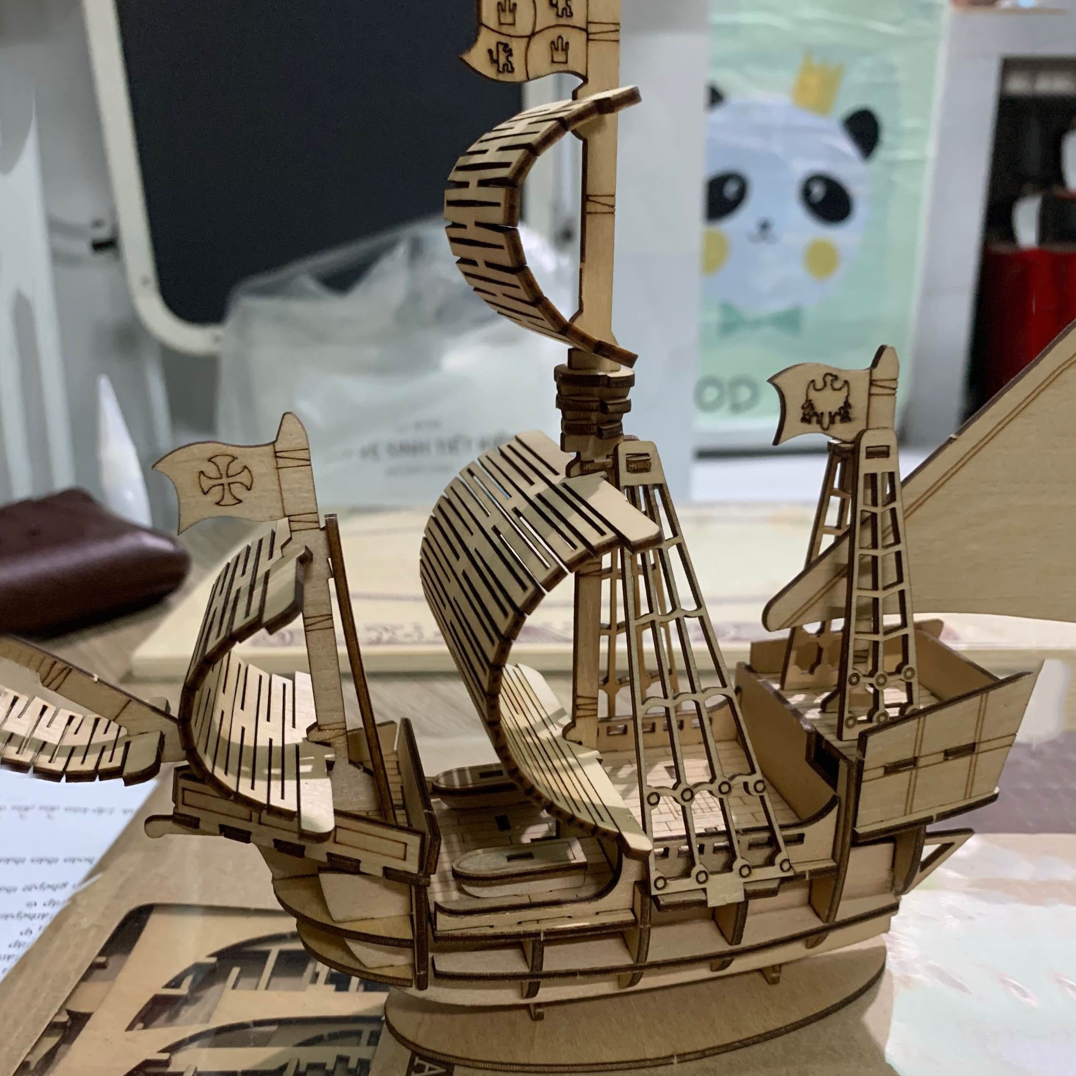 Mô hình thuyền buồm đơn giản quà tặng sếp nam mệnh hỏa  Nội thất tân cổ  điển Đồ gỗ mỹ nghệ