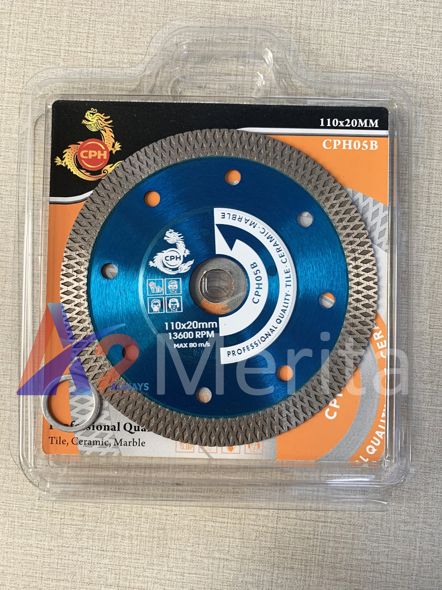Lưỡi cắt gạch, đá bóng kiếng, đá hoa cương đa năng 110x1.3x10x16/20mm cph - cph05b