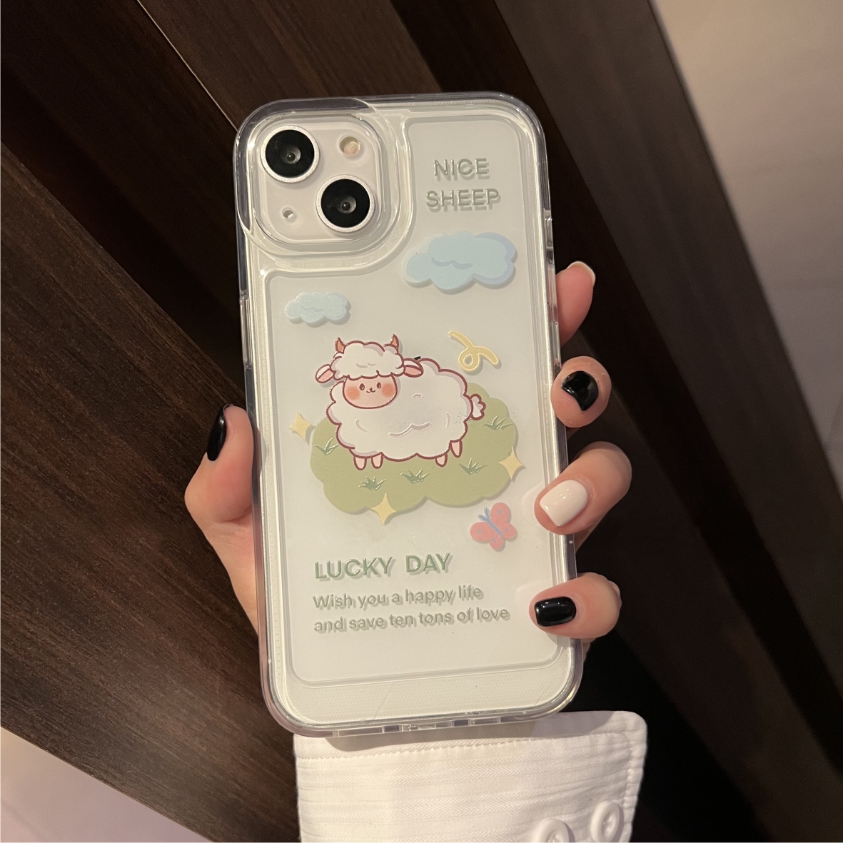 Ốp Lưng Silicon Trong Suốt Space Bảo Vệ Camera Nice Sheep