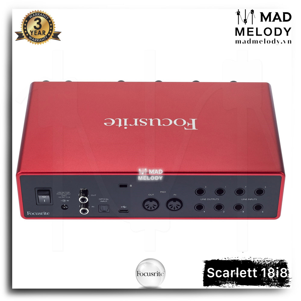 Focusrite Scarlett 18i8 USB Audio Interface (3rd Gen) [soundcard thu âm/kiểm âm chất lượng cao 18i8 Gen 3 thế hệ 3 NEW]