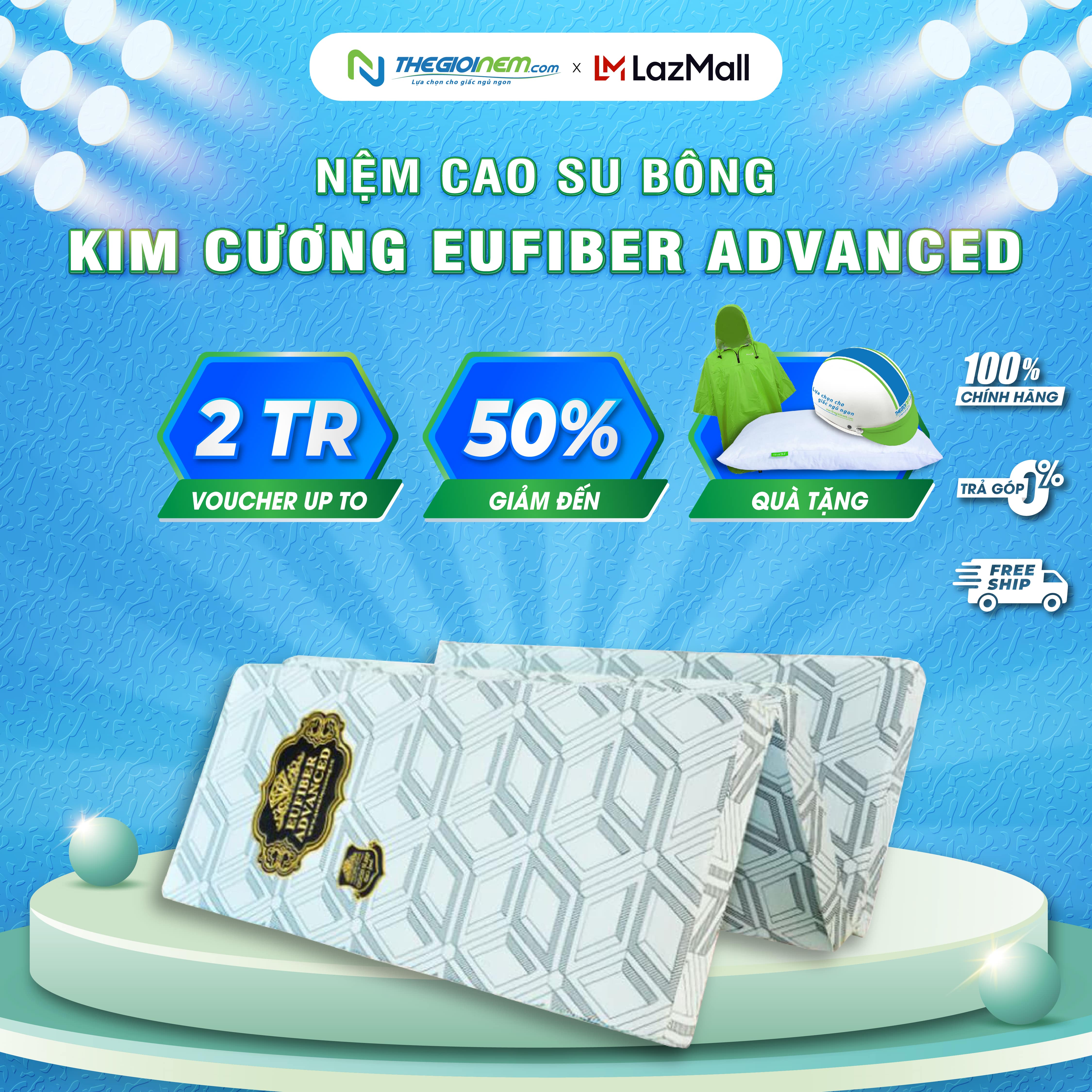 Nệm cao su bông kim cương eufiber advanced -màu ngẫu nhiên.