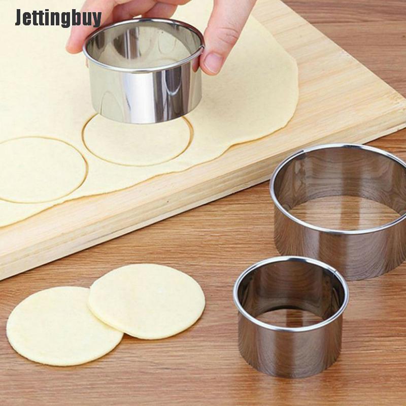 Jettingbuy 5 Set Round Circle Stainless Steel Cookie Cutter Biscuit DIY Baking Pastry Mold