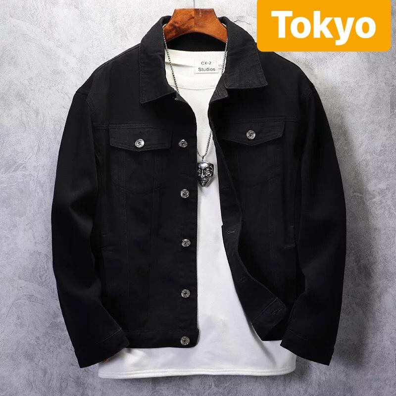 ÁO KHOÁC KAKI JEAN NAM ĐEN TRƠN NAGASHIME CAO CẤP - TOKYO FASHION