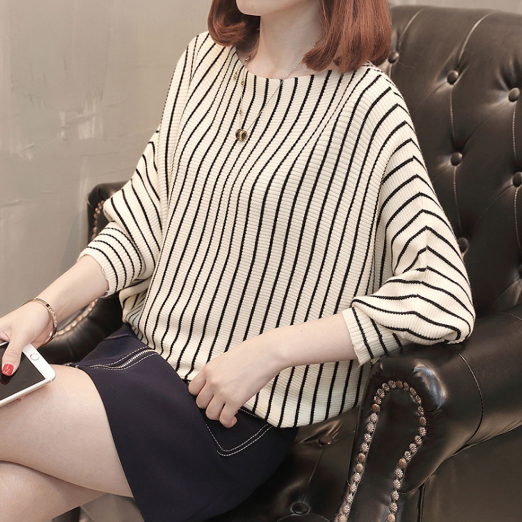 Áo len nữ cánh dơi kẻ sọc AL-208a