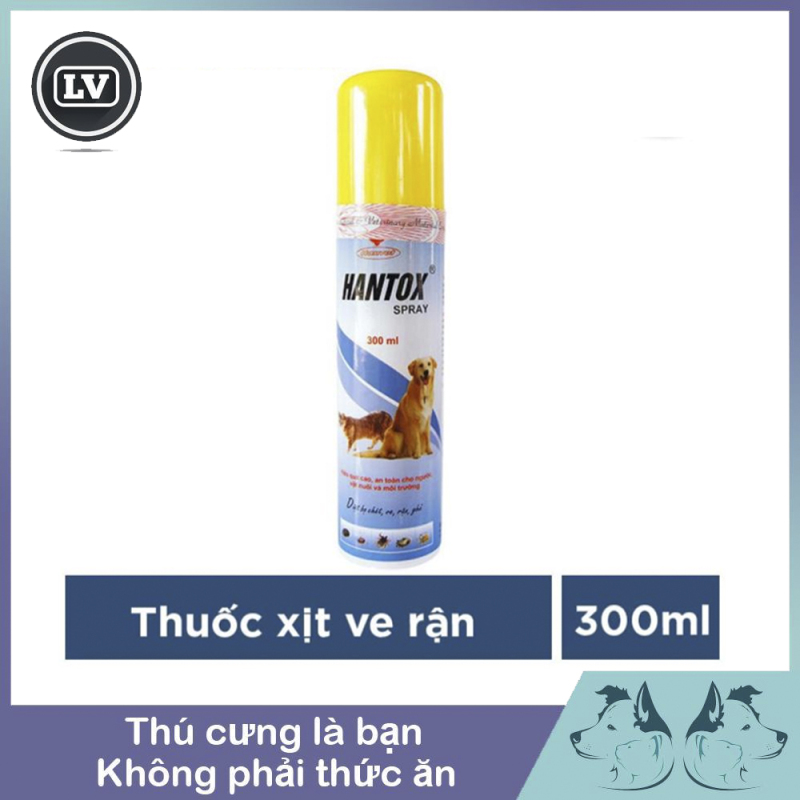 Thuốc Phun Xịt Ve, Ghẻ, Bọ Chét Chó Mèo Hanvet Hantox Spray (300ml)