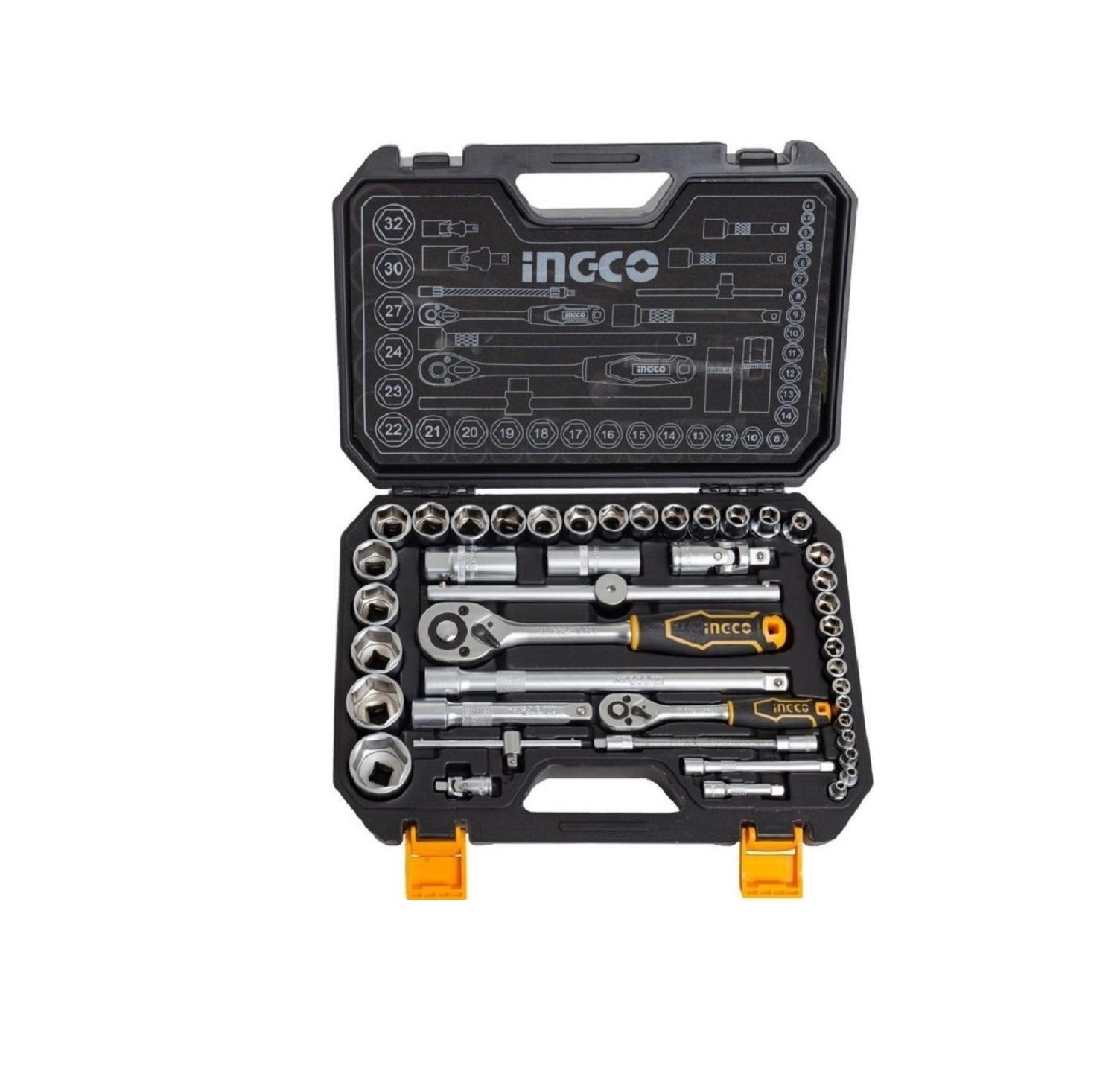 Bộ 44 đầu tuýp (1/4 inch + 1/2 inch)  Ingco HKTS42441