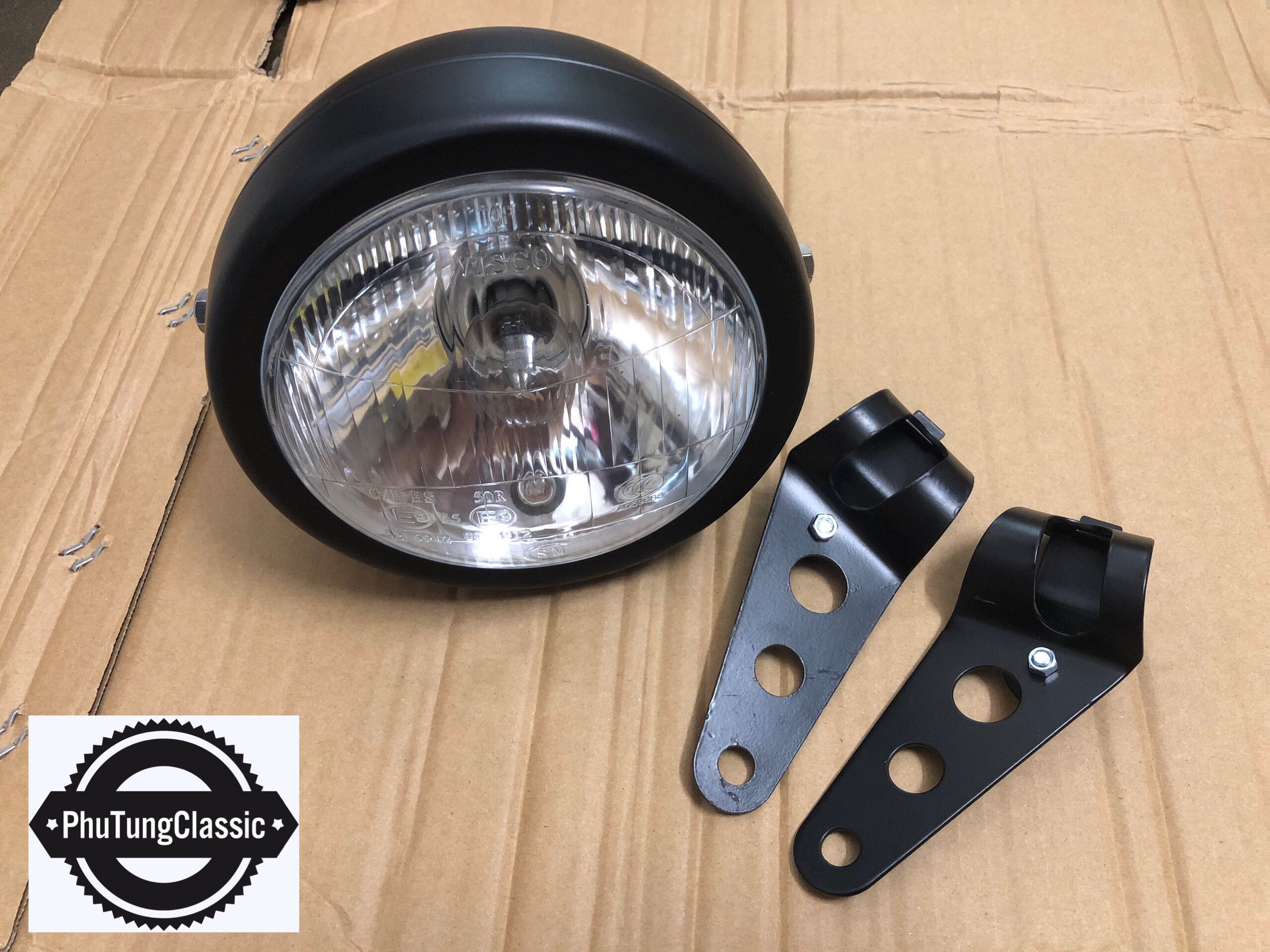 COMBO Đèn pha Su GN + tai bắt pha , độ classic, cafe racer....