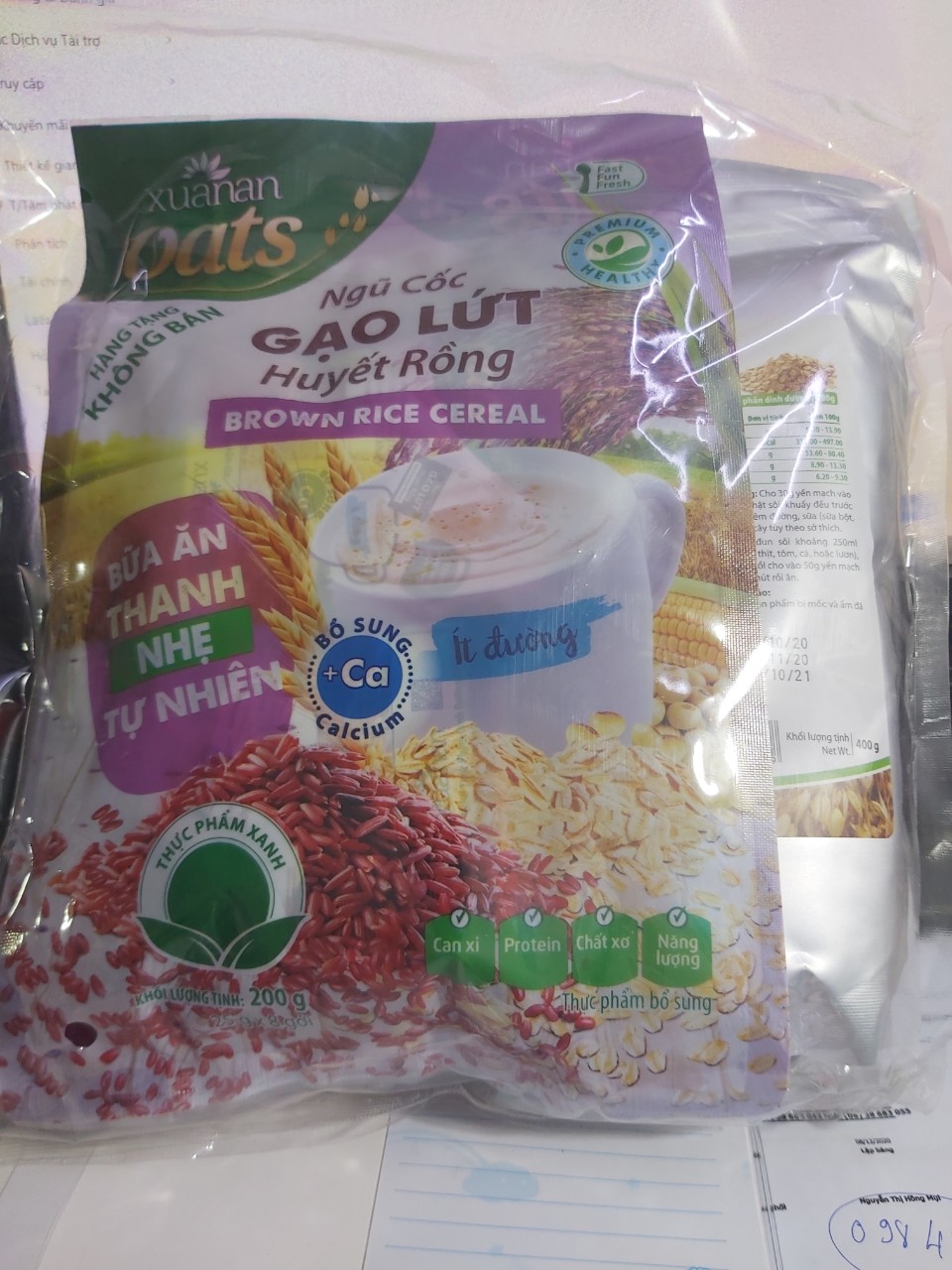 Bịch Yến mạch Xuân An 400g ( không tặng)