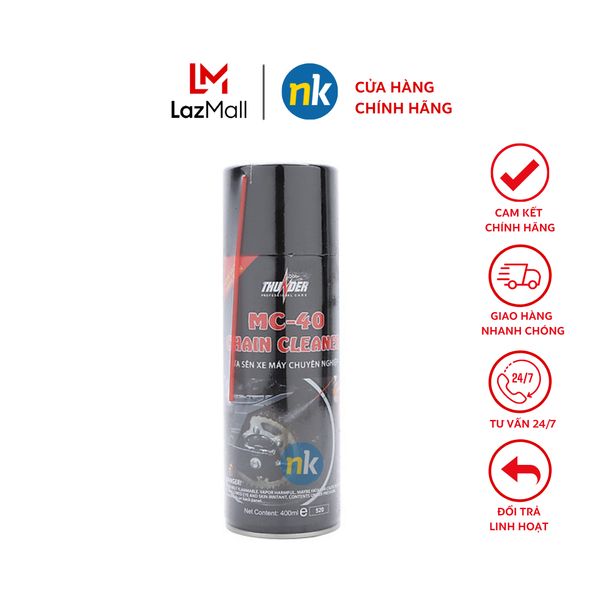 Chai xịt rửa sên thunder mc - 40 chain cleaner 400ml