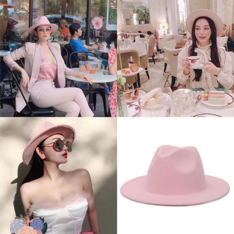 Mũ phớt dạ panama phong cách vintage