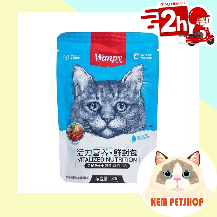 Combo Pate WANPY 7 VỊ cho Mèo gói 80g