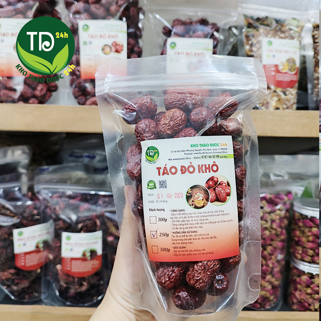 [01kg] Táo đỏ Tân Cương chín sấy khô, nguyên liệu nấu chè, chưng yến, hầm canh, pha trà, loại 1, ngủ ngon, tốt cho tim mạch | Kho thảo dược 24h