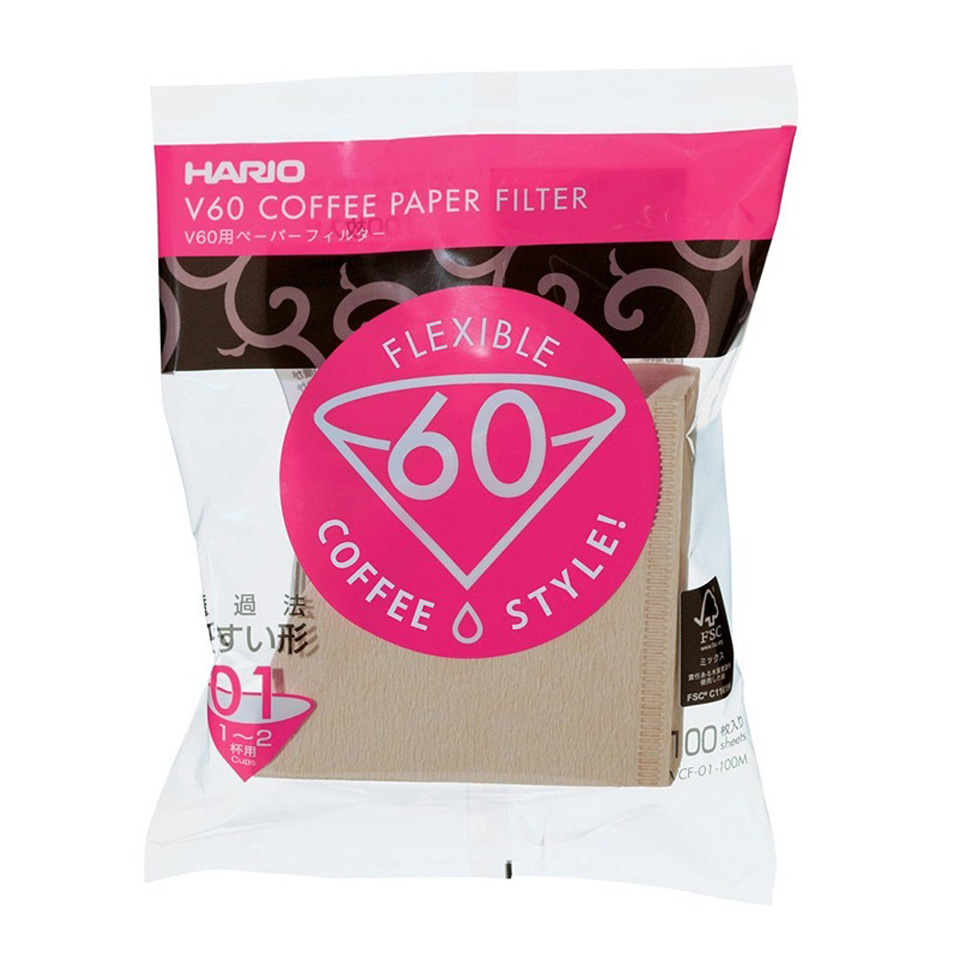 Giấy lọc cà phê nâu Hario V60 nâu (không tẩy trắng) | Size 01 và 02