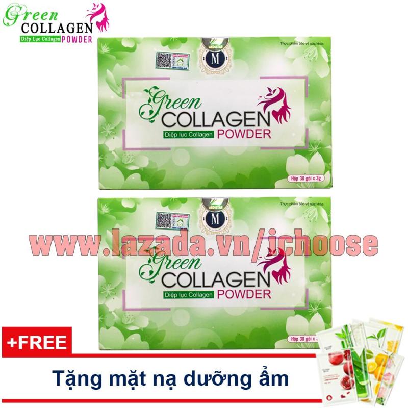 Combo 2 hộp Diệp lục Collagen - Da đẹp, dáng thon, cải thiện sinh lý nữ - Tặng mặt nạ dưỡng ẩm nhập khẩu