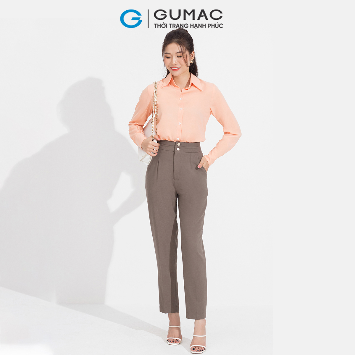 [15 - 17.5 |Voucher 8-12%] Áo sơ mi nữ đô kiểu GUMAC AD05050