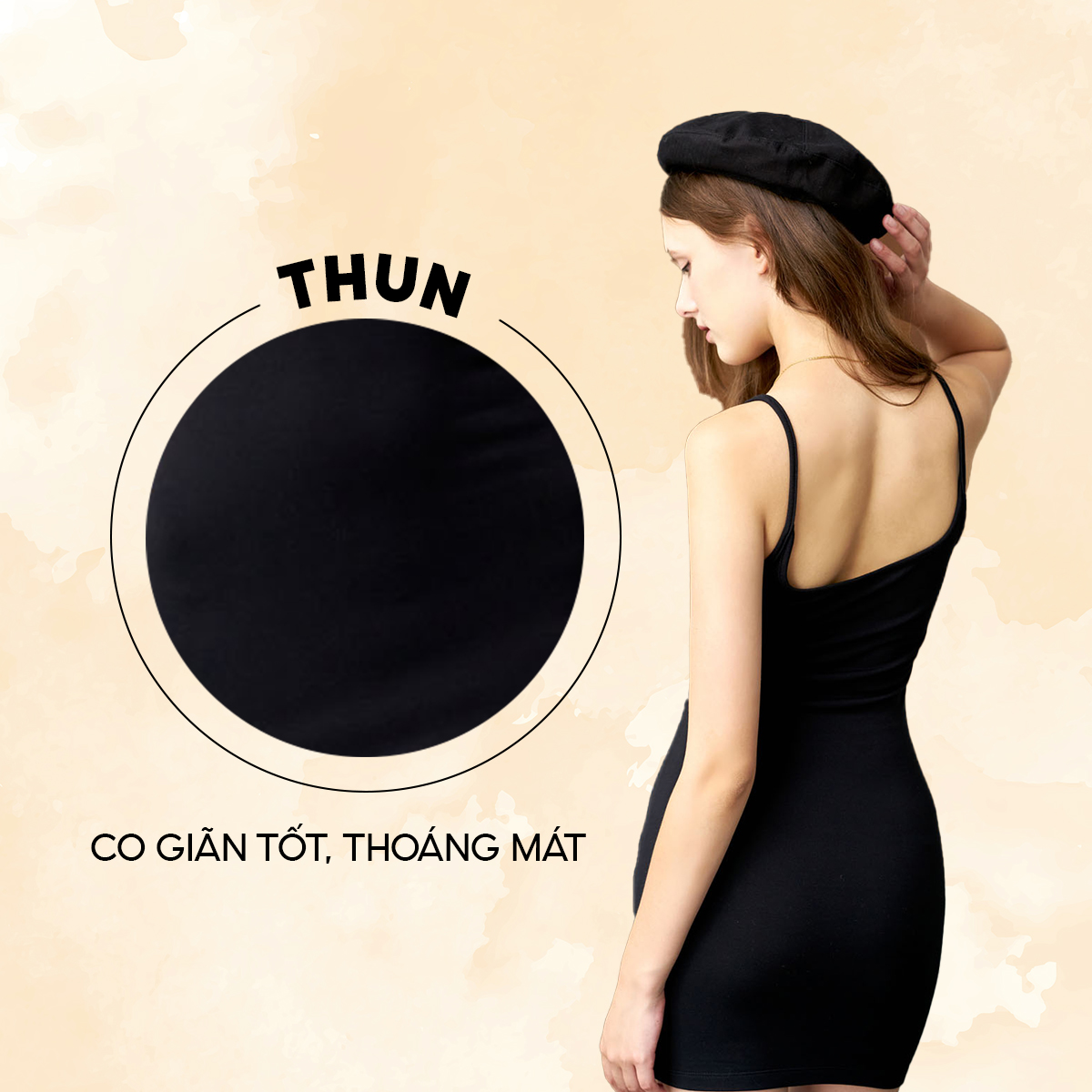 [OUTLET SALE] DOTTIE - Đầm thun ôm mini màu đen - Đen - D0517