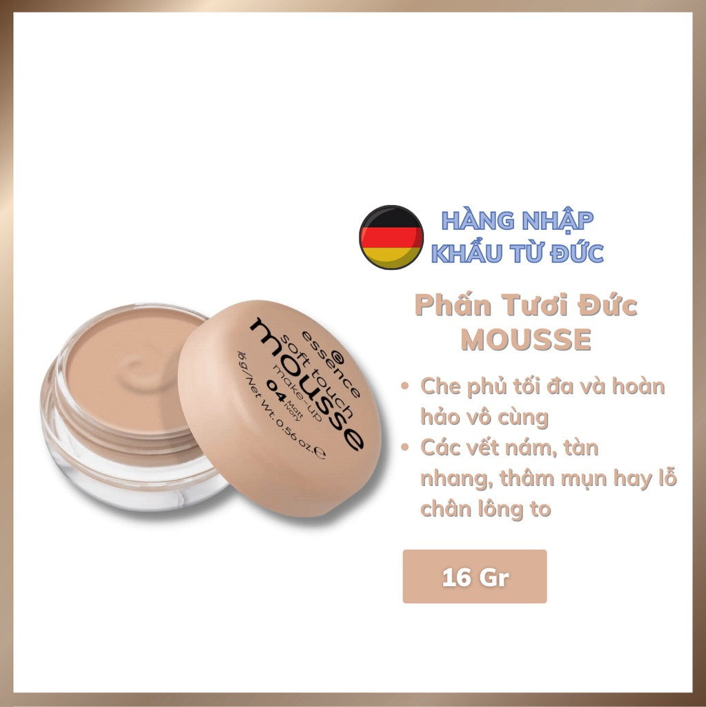 Phấn tươi essence soft touch mousse 04 matt ivory 16 g hàng đức